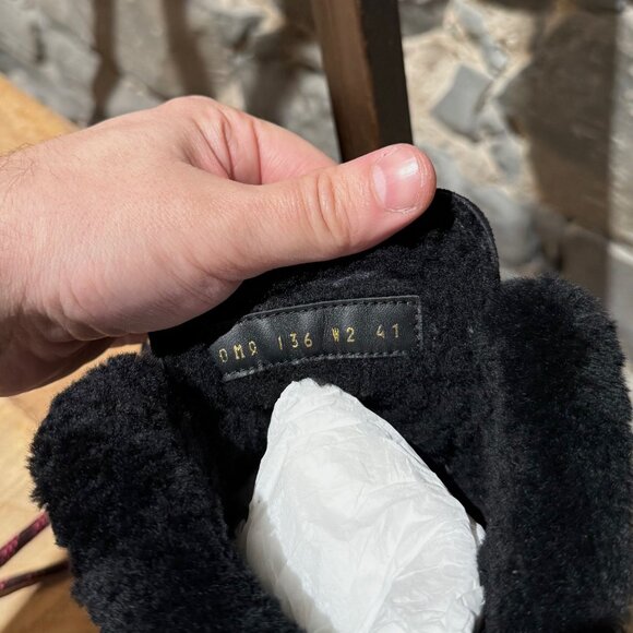 Valentino Black Suede Shearling Lined Winter Hiking Boots - Picture 10 of 13